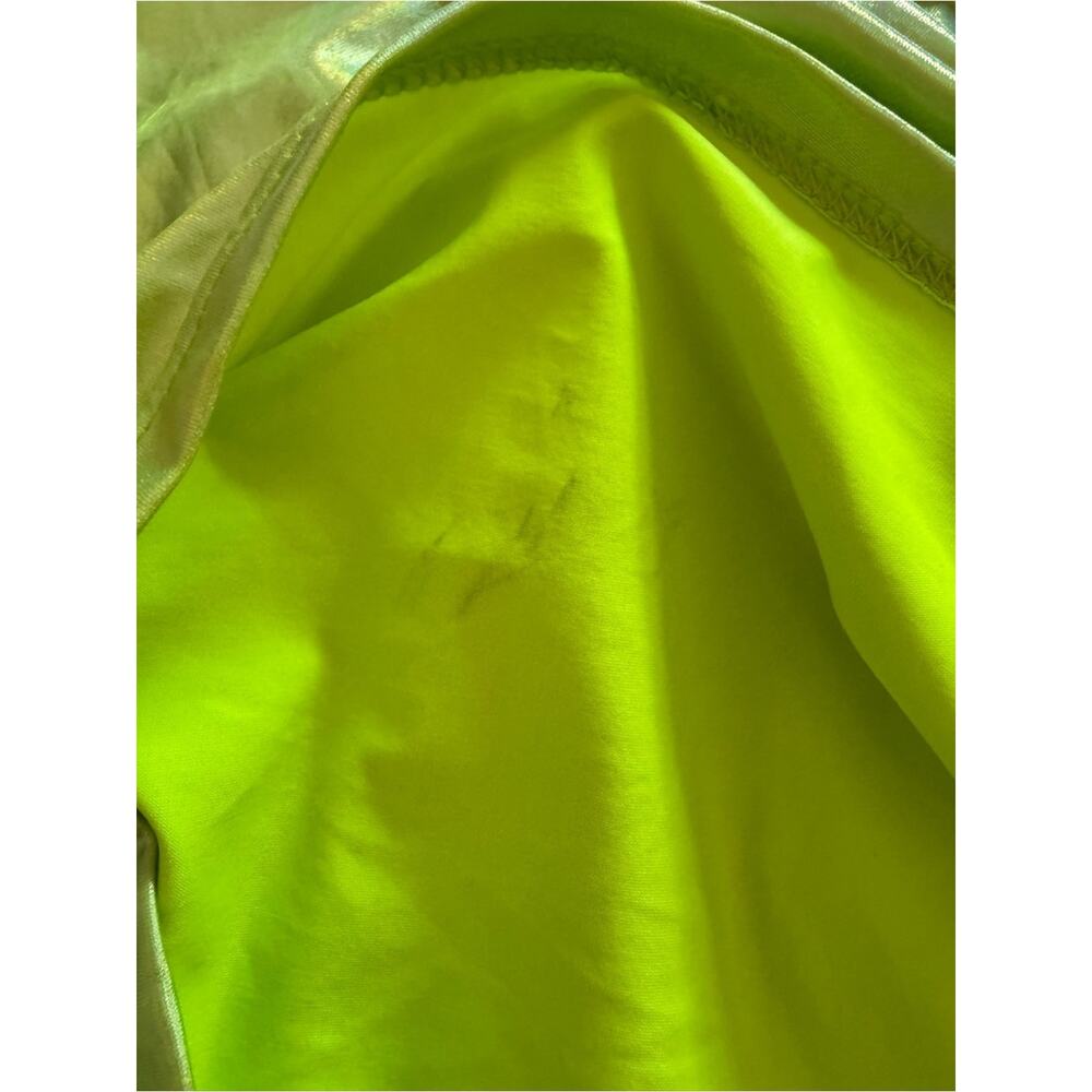 REVOLVE Superdown Kerrie Deep V Dress Metallic Green Ruched Mini Dress Small - Picture 7 of 10